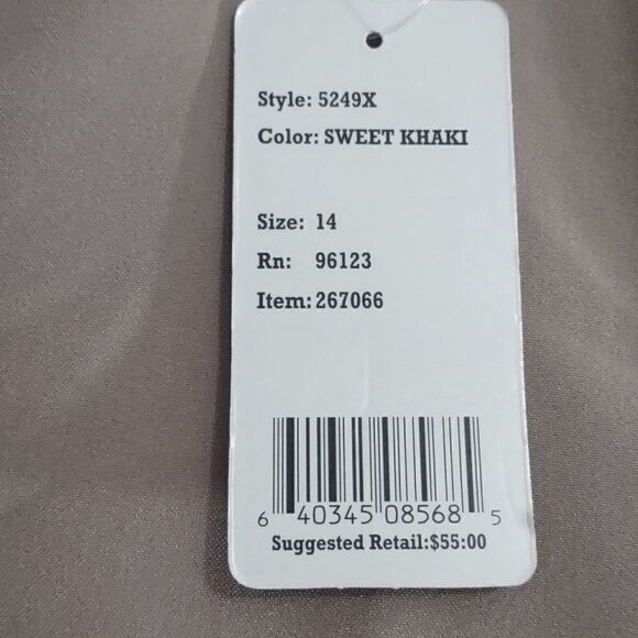 New Harve Benard Women's size 14‎ 2 way stretch khaki dress pants trousers - Picture 2 of 8